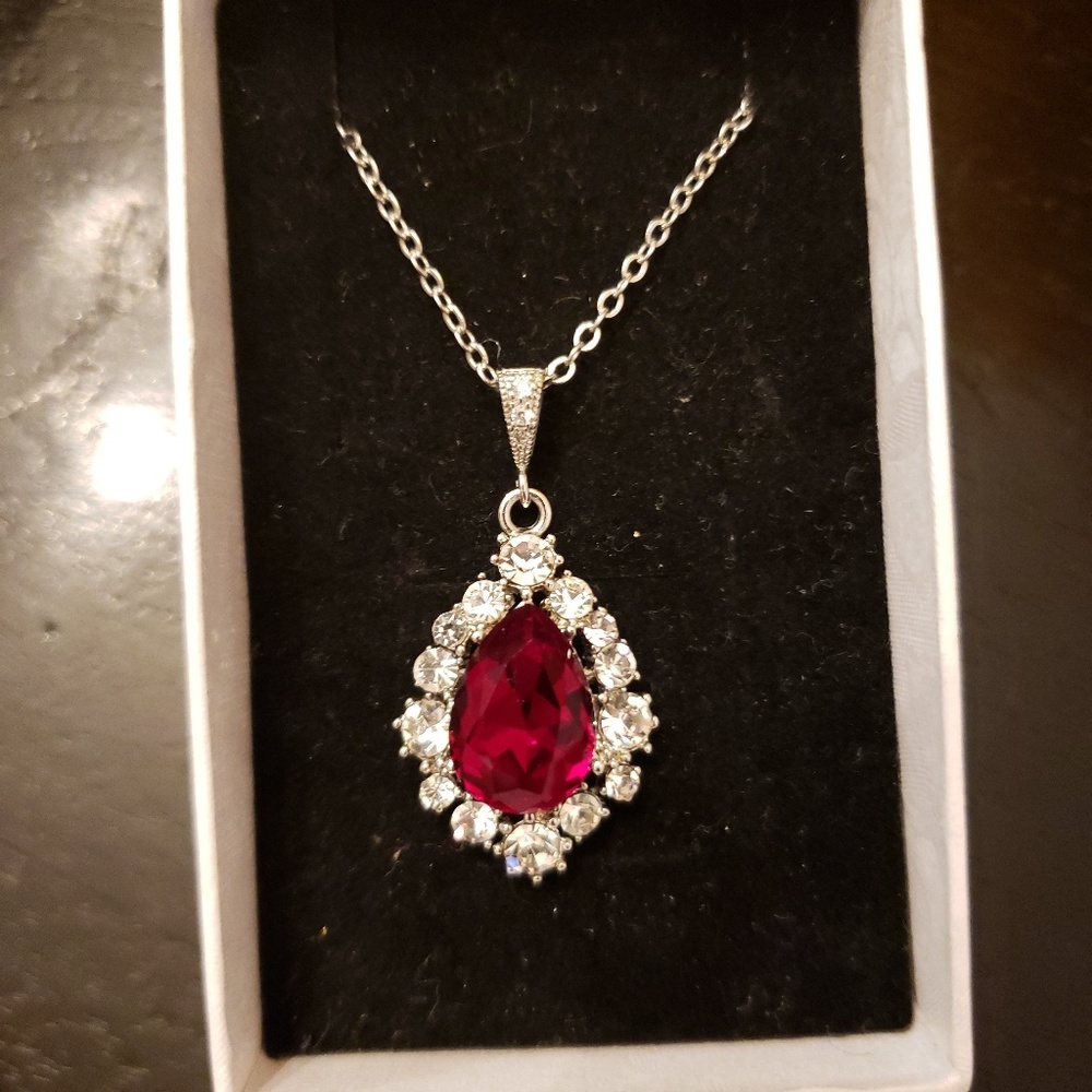 Vintage Red Crystal Necklace